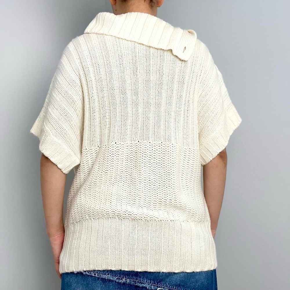 Y2K Cream Short Sleeve Sweater - Picture 4 of 15
